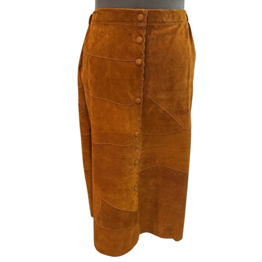 Eliane Wolfe Rio Suede Patchwork Midi Skirt Small